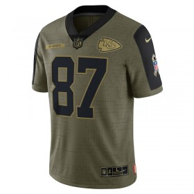 Kansas City Chiefs Tröjor Travis Kelce 87 Nike 2021 Salute to Service - Herr